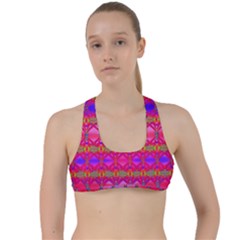 Pink Mirrors Criss Cross Racerback Sports Bra by Thespacecampers