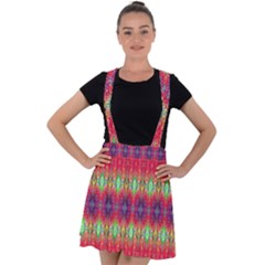 Psychedelic Synergy Velvet Suspender Skater Skirt by Thespacecampers