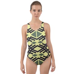 Abstract Pattern Geometric Backgrounds Cut-out Back One Piece Swimsuit by Eskimos