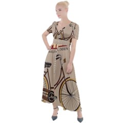 Simplex Bike 001 Design By Trijava Button Up Short Sleeve Maxi Dress by nate14shop