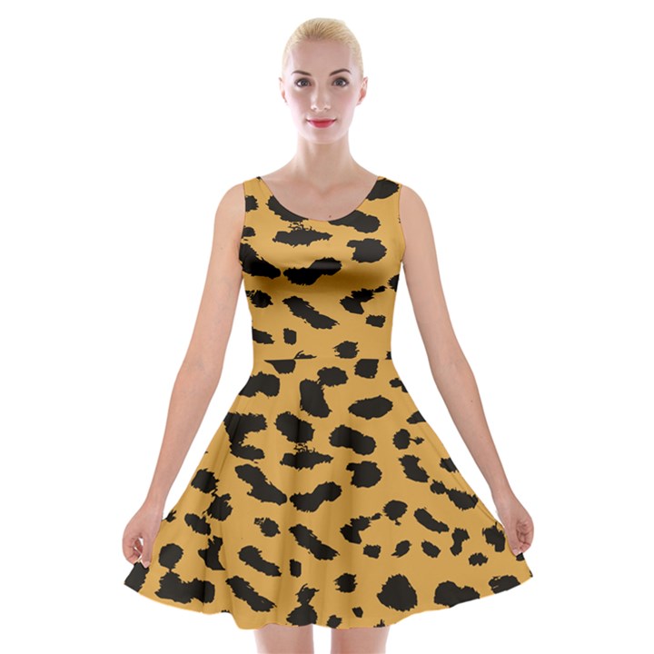 Animal print - Leopard Jaguar dots Velvet Skater Dress