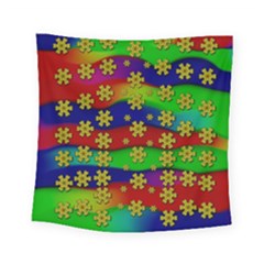 Blooming Stars On The Rainbow So Rare Square Tapestry (small) by pepitasart
