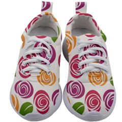 Colorful Seamless Floral, Flowers Pattern Wallpaper Background Kids Athletic Shoes by Amaryn4rt