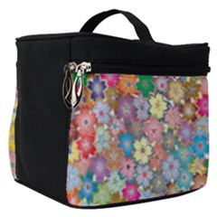 Floral Flowers Make Up Travel Bag (small) by artworkshop