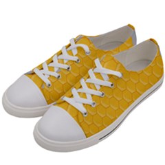 Hexagons Yellow Honeycomb Hive Bee Hive Pattern Men s Low Top Canvas Sneakers by artworkshop