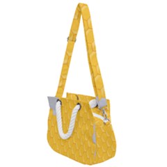 Hexagons Yellow Honeycomb Hive Bee Hive Pattern Rope Handles Shoulder Strap Bag by artworkshop