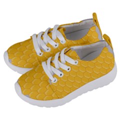 Hexagons Yellow Honeycomb Hive Bee Hive Pattern Kids  Lightweight Sports Shoes by artworkshop