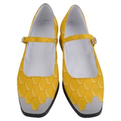 Hexagons Yellow Honeycomb Hive Bee Hive Pattern Women s Mary Jane Shoes by artworkshop