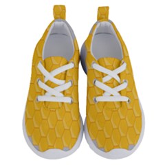 Hexagons Yellow Honeycomb Hive Bee Hive Pattern Running Shoes by artworkshop