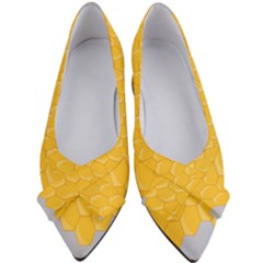 Hexagons Yellow Honeycomb Hive Bee Hive Pattern Women s Bow Heels by artworkshop
