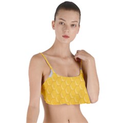 Hexagons Yellow Honeycomb Hive Bee Hive Pattern Layered Top Bikini Top  by artworkshop
