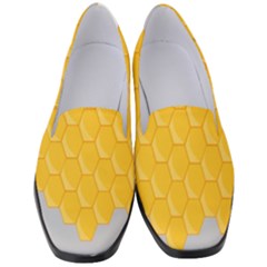 Hexagons Yellow Honeycomb Hive Bee Hive Pattern Women s Classic Loafer Heels by artworkshop