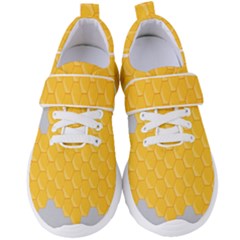 Hexagons Yellow Honeycomb Hive Bee Hive Pattern Women s Velcro Strap Shoes by artworkshop