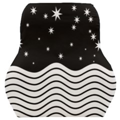 Black And White Waves And Stars Abstract Backdrop Clipart Car Seat Back Cushion  by Amaryn4rt