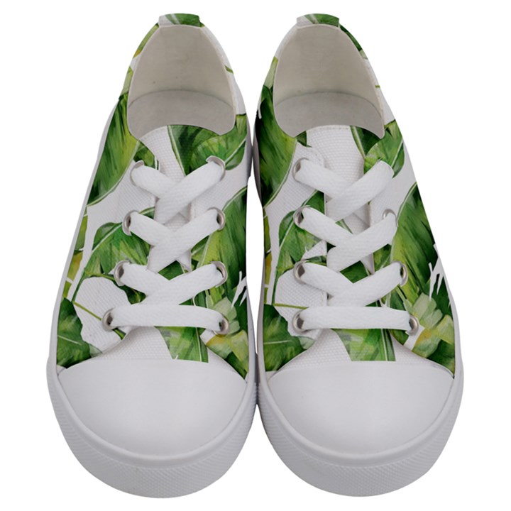Sheets Tropical Plant Palm Summer Exotic Kids  Low Top Canvas Sneakers