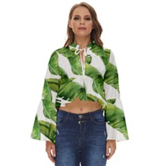 Sheets Tropical Plant Palm Summer Exotic Boho Long Bell Sleeve Top by artworkshop