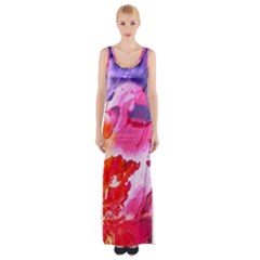 Colorful Painting Thigh Split Maxi Dress by artworkshop