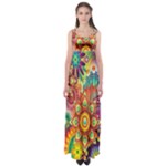 Mandalas Colorful Abstract Ornamental Empire Waist Maxi Dress