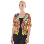 Mandalas Colorful Abstract Ornamental Cropped Button Cardigan