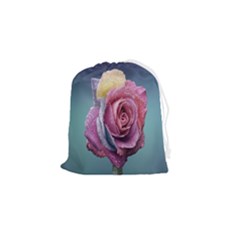 Rose Flower Love Romance Beautiful Drawstring Pouch (small) by artworkshop