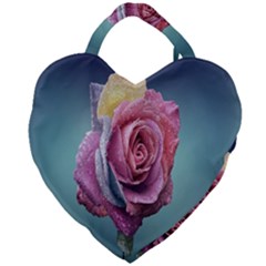 Rose Flower Love Romance Beautiful Giant Heart Shaped Tote by artworkshop