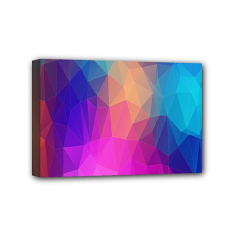 Triangles Polygon Color Mini Canvas 6  X 4  (stretched) by artworkshop