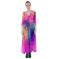 Triangles Polygon Color Button Up Maxi Dress by artworkshop