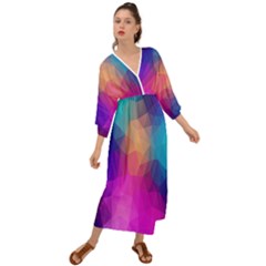 Triangles Polygon Color Grecian Style  Maxi Dress by artworkshop
