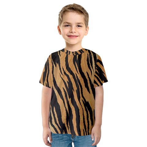 Tiger Animal Print A Completely Seamless Tile Able Background Design Pattern Kids  Sport Mesh Tee by Amaryn4rt