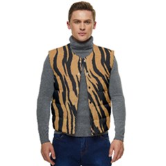Tiger Animal Print A Completely Seamless Tile Able Background Design Pattern Men s Short Button Up Puffer Vest	 by Amaryn4rt