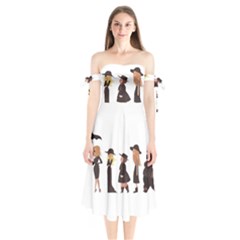 American Horror Story Cartoon Shoulder Tie Bardot Midi Dress by nate14shop