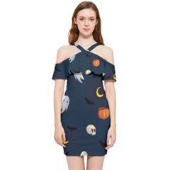 Halloween Shoulder Frill Bodycon Summer Dress by nate14shop