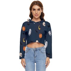 Halloween Women s Lightweight Cropped Hoodie by nate14shop