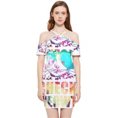 Check Meowt Shoulder Frill Bodycon Summer Dress by nate14shop