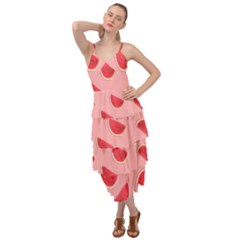 Water Melon Red Layered Bottom Dress by nate14shop
