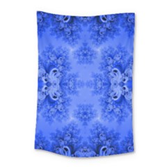 Blue Sky Over The Bluebells Frost Fractal Small Tapestry by Artist4God