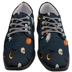 Halloween Ghost Pumpkin Bat Skull Women Heeled Oxford Shoes by artworkshop