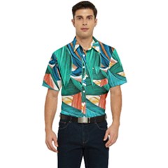Leaves Tropical Exotic Men s Short Sleeve Pocket Shirt  by artworkshop