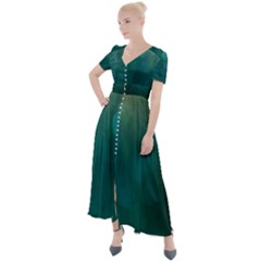 Background Green Button Up Short Sleeve Maxi Dress by nate14shop