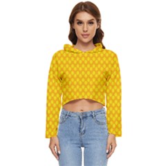 Polkadot Gold Women s Lightweight Cropped Hoodie by nate14shop