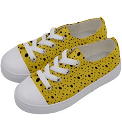Polkadot Yellow Kids  Low Top Canvas Sneakers by nate14shop