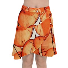 Orange Chiffon Wrap Front Skirt by nate14shop