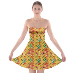 Pattern Strapless Bra Top Dress by nate14shop
