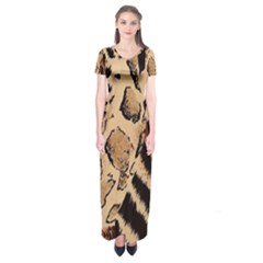 Animal-pattern-design-print-texture Short Sleeve Maxi Dress by nate14shop