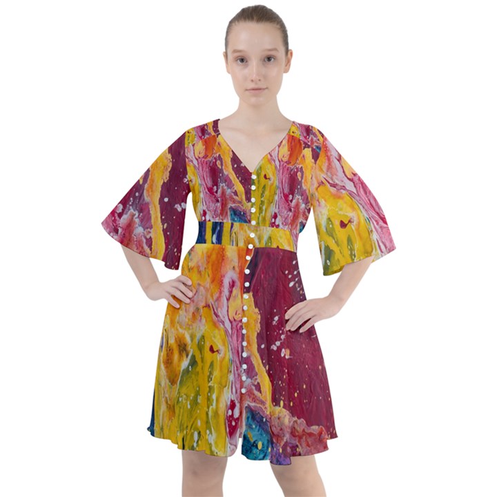 Art-color Boho Button Up Dress