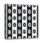 Black-and-white-flower-pattern-by-zebra-stripes-seamless-floral-for-printing-wall-textile-free-vecto Mini Canvas 8  x 8  (Stretched)