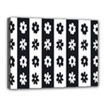 Black-and-white-flower-pattern-by-zebra-stripes-seamless-floral-for-printing-wall-textile-free-vecto Canvas 16  x 12  (Stretched)
