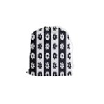 Black-and-white-flower-pattern-by-zebra-stripes-seamless-floral-for-printing-wall-textile-free-vecto Drawstring Pouch (Small)