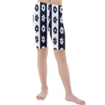 Black-and-white-flower-pattern-by-zebra-stripes-seamless-floral-for-printing-wall-textile-free-vecto Kids  Mid Length Swim Shorts