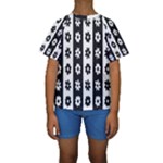 Black-and-white-flower-pattern-by-zebra-stripes-seamless-floral-for-printing-wall-textile-free-vecto Kids  Short Sleeve Swimwear